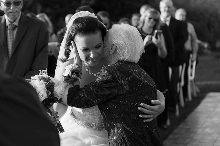 Fun Long Island Wedding Photographer grandma giving bride away