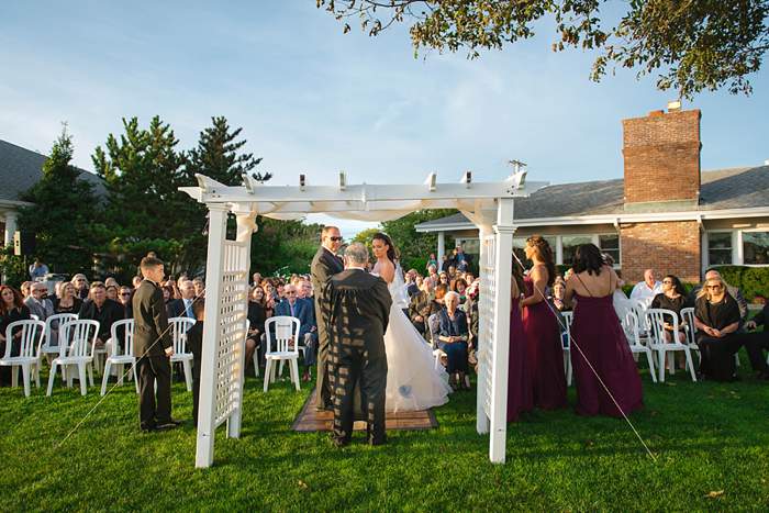 Fun Long Island Wedding Photographer Snapper Inn Outdoor Ceremony