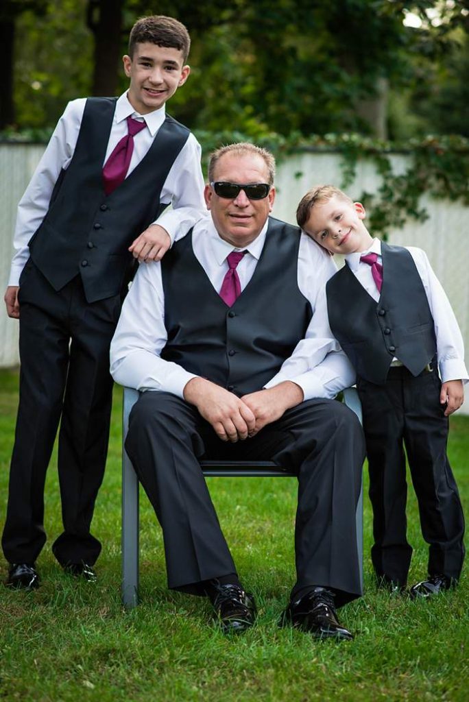 Fun Long Island Wedding Photographer dad and his boys