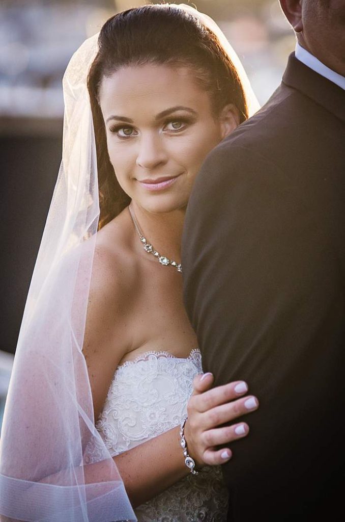 Fun Long Island Wedding Photographer bride at sunset