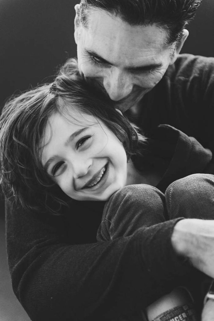 South Shore Studio Portraits black and white dad and son