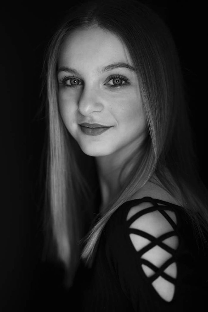 New York Teen Dance Head Shots black and white close up