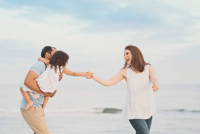 Lynbrook Family Photos chasing mom on the beach