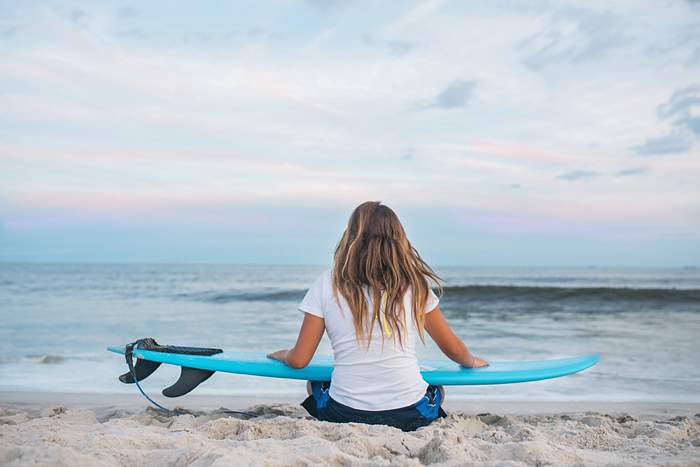 Long Island Sunset Beach Mini Surfer Girl