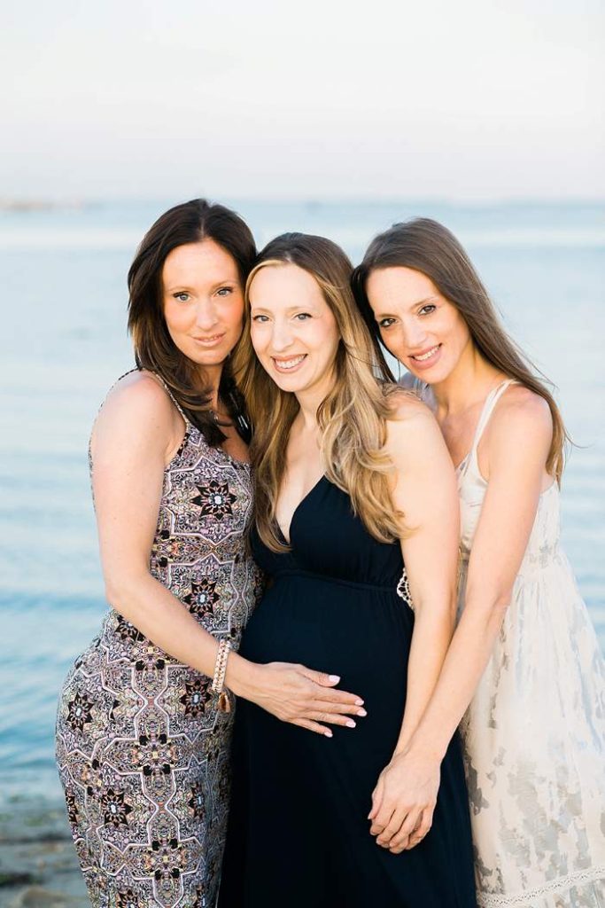 Long Island Sunset Beach Mini maternity with her sisters