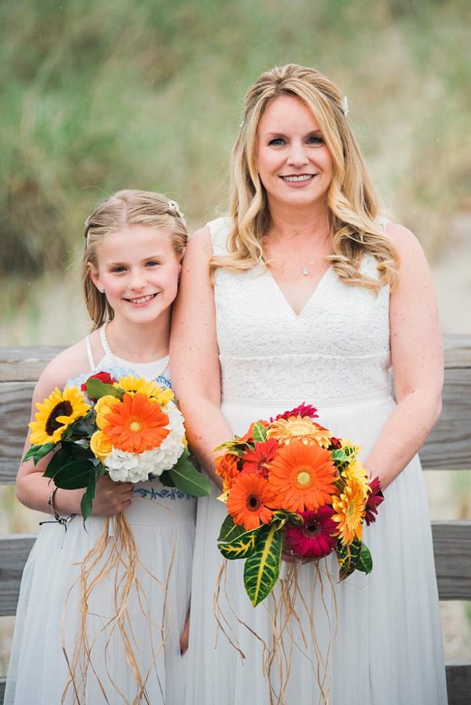 Long Beach NY Beach Wedding mom and flower girl