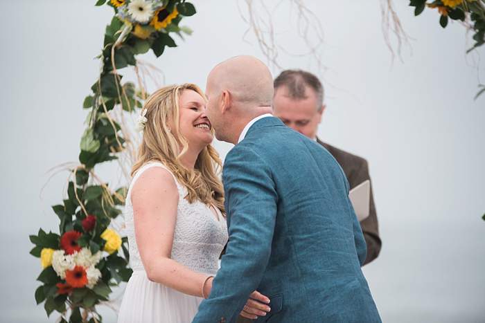 Long Beach NY Beach Wedding the kiss