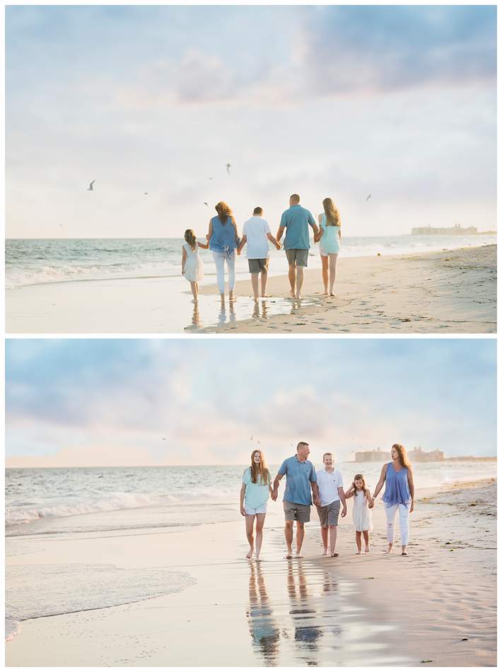 Long Island Beach Family Photos walking on the beach
