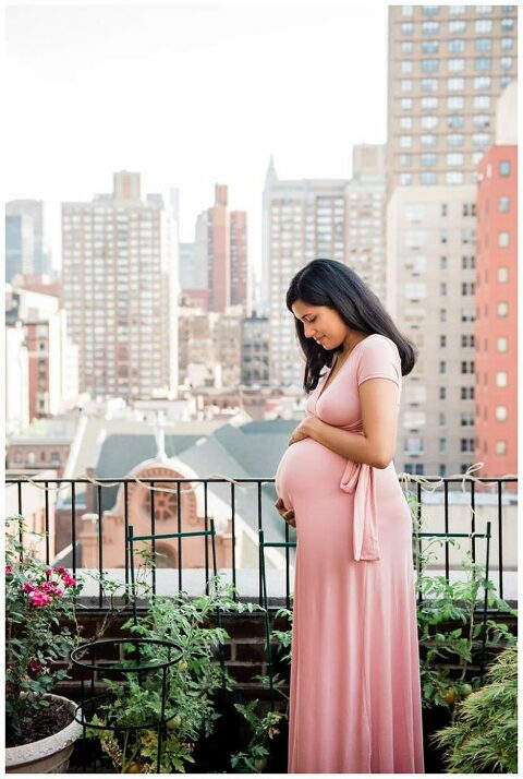Manhattan Family Photos Maternity NYC terrace view