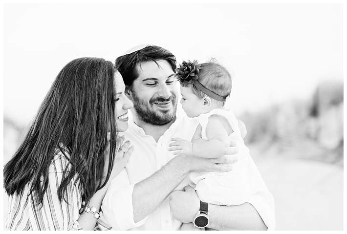 Long Island Beach Family Photographer mom and dad and baby