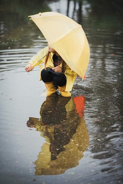 Long Island Child Photographer yellow umbrella