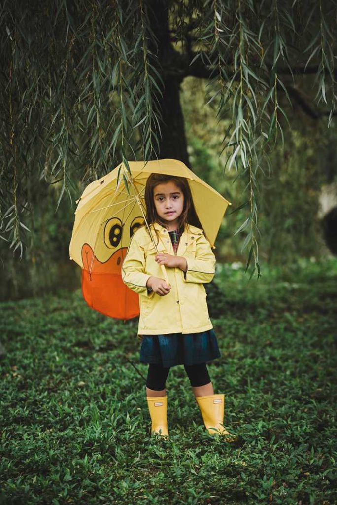 Long Island Child Photographer yellow boots and umbrella on a rainy day