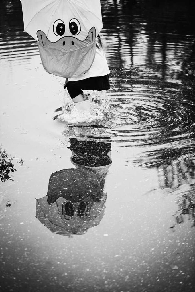 Long Island Child Photographer black and white reflection