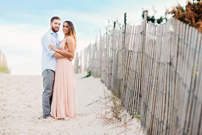 Long Island Beach Wedding Photographer pink dress