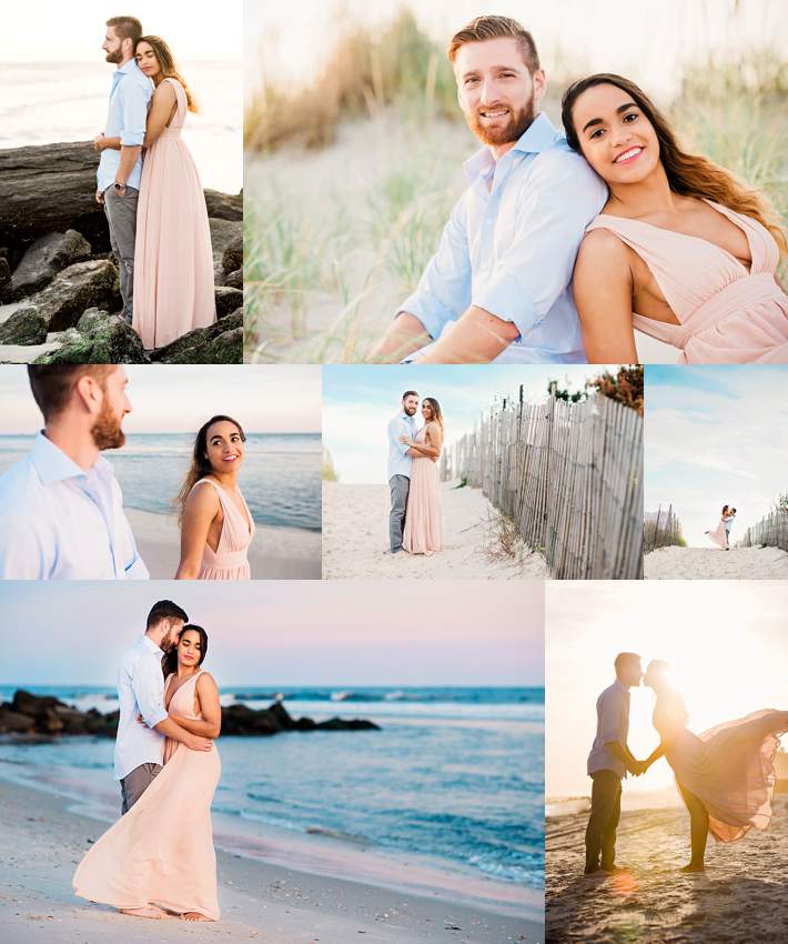Long Island Beach Wedding Photographer sunset beach engagement