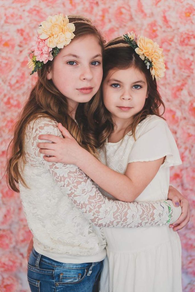 Long Island and New York Portrait Photography flower girl sisters