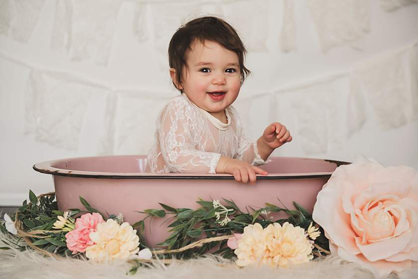 Baby Milk Bath Long Island laughing baby