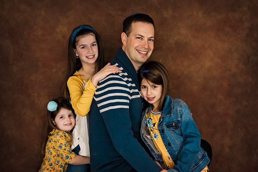 Long Island Studio Photographer dad with his girls