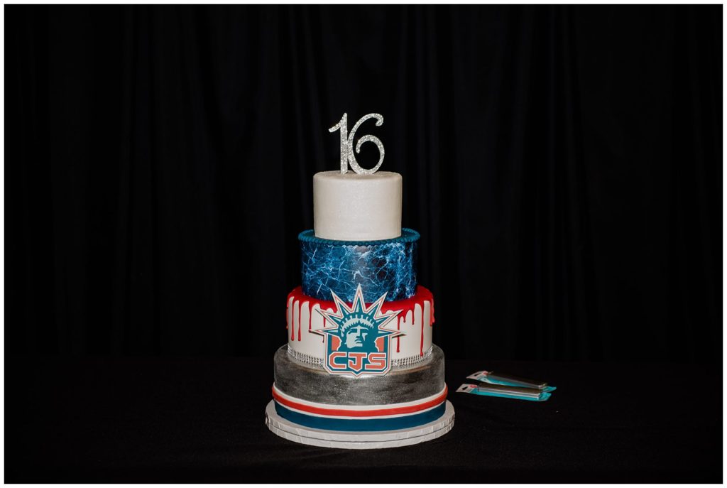 Madison Square Garden Rangers Sweet 16 rangers hockey theme cake