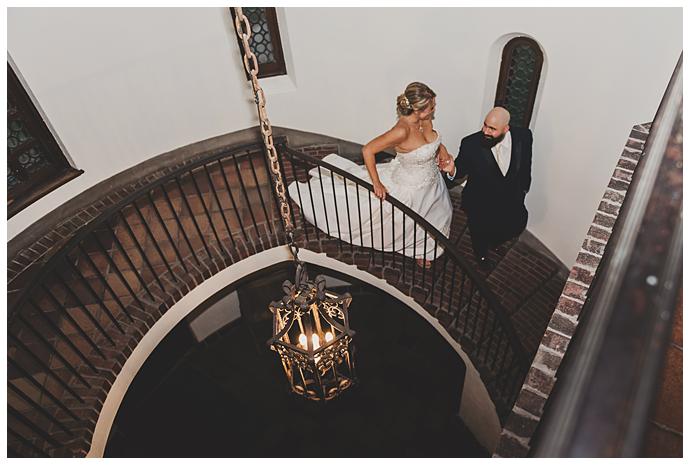 Seatuck Wedding Long Island circle staircase 