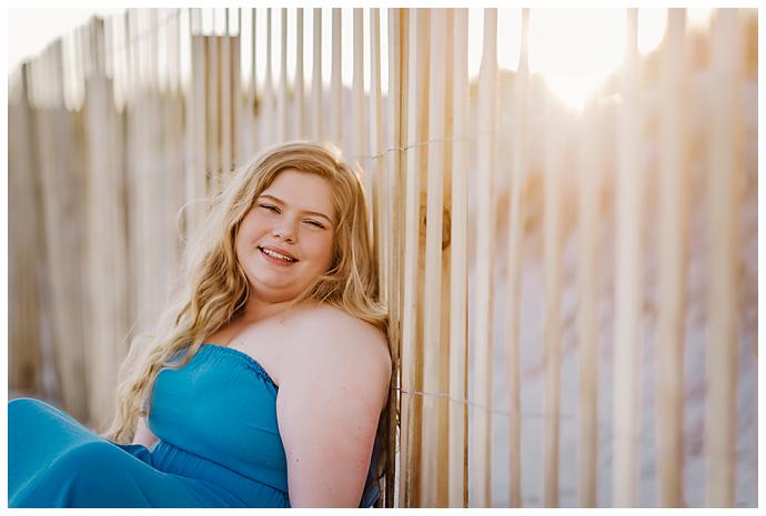 High school Senior Beach Session Long Island backlight 