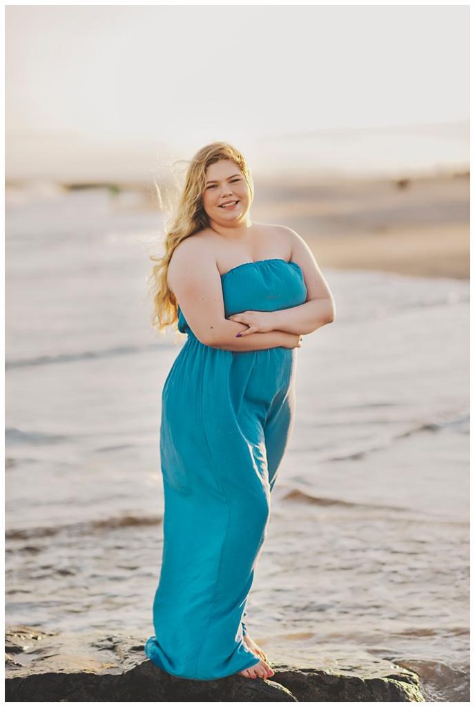 High school Senior Beach Session Long Island blue flowy dress