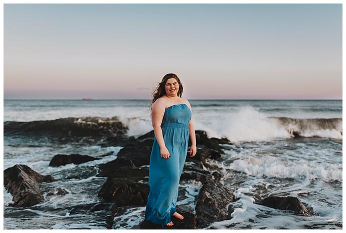 High school Senior Beach Session Long Island ocean goddess