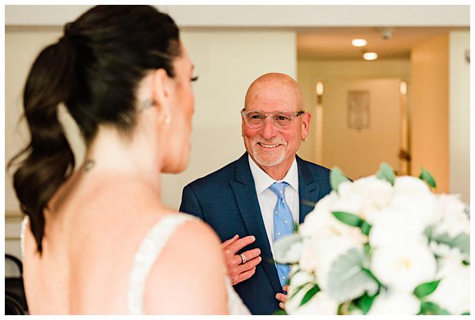 Garden City Hotel Wedding Photos dad sees bride