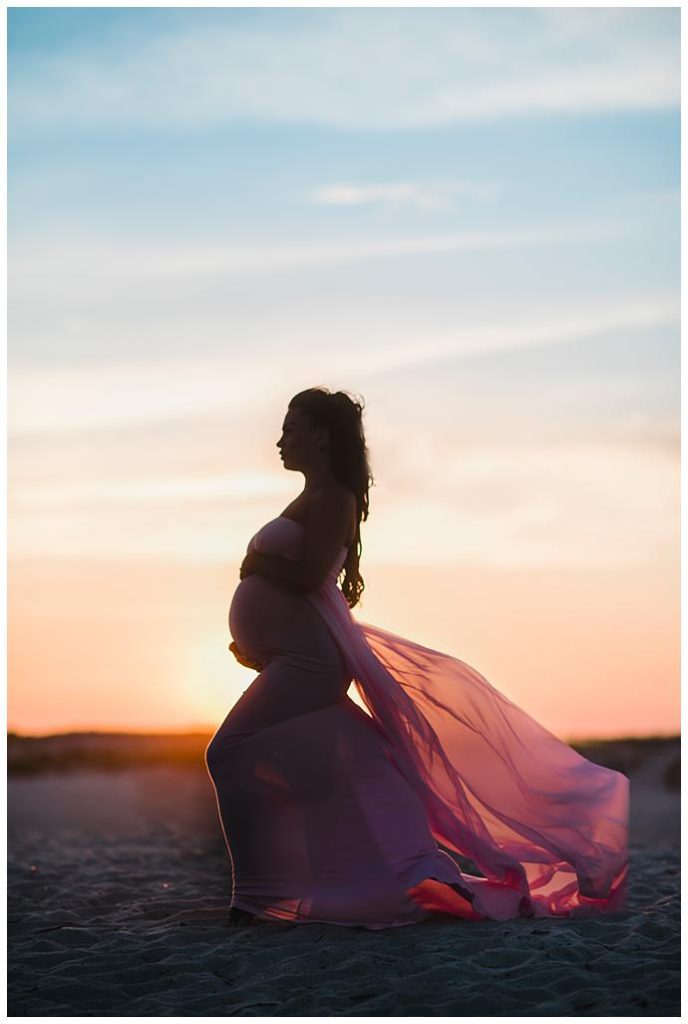 Long Island Beach Maternity Photos sunset