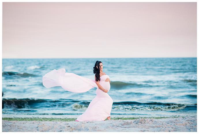 Long Island Beach Maternity Photos blue water