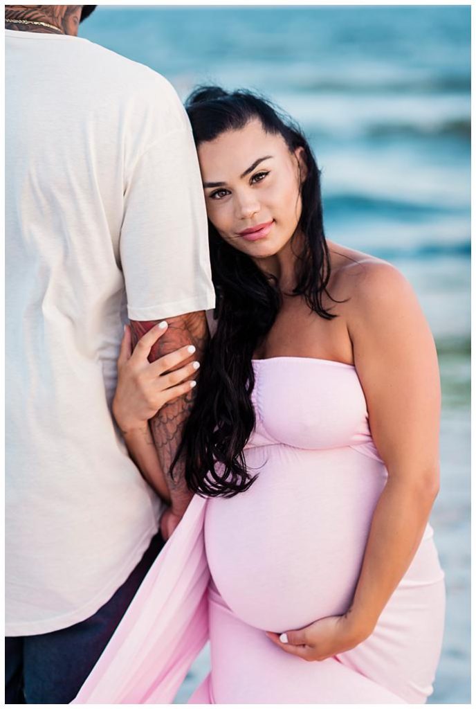 Long Island Beach Maternity Photos snuggle