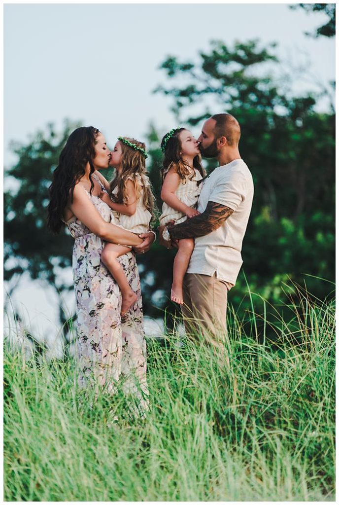 Long Island Beach Maternity Photos in the grass 