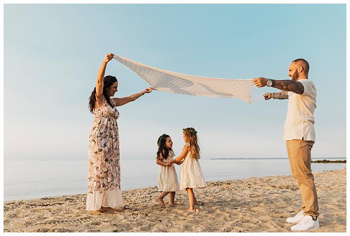 Long Island Beach Maternity Photos sunset games 