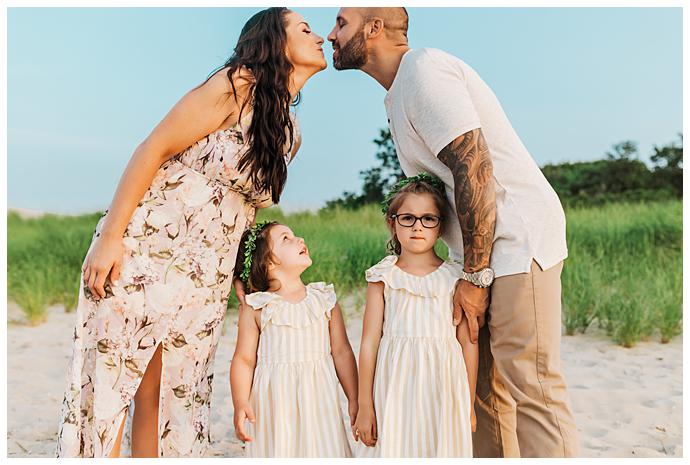 Long Island Beach Maternity Photos mom and dad kids 