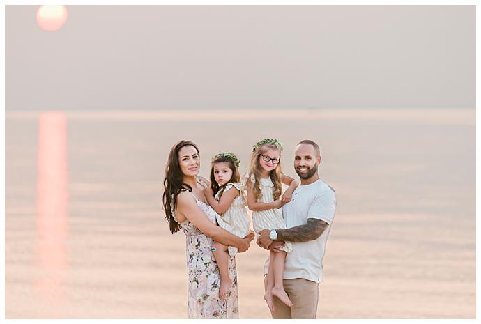 Long Island Beach Maternity Photos pink sunset 