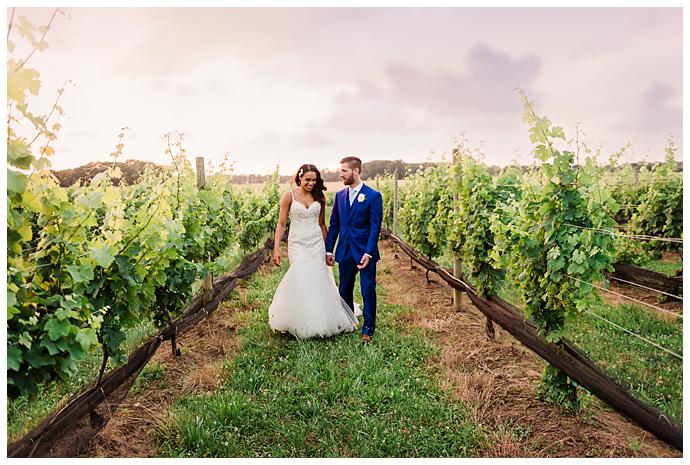 The Vineyards at Aquebogue Wedding among the vines