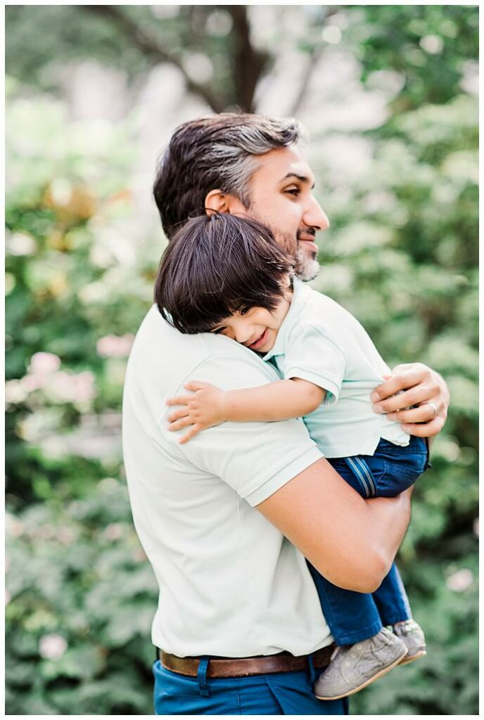 Manhattan Family Photos Madison Square Park dad and son