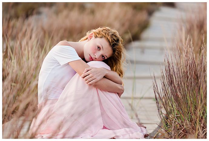 Long Island Bat Mitzvah Portraits Beach teen pose