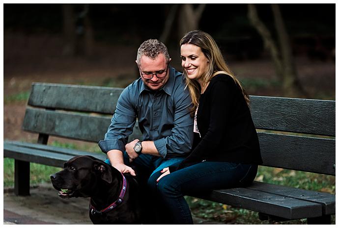 Ally Pond Park Couple with dog photos Leslie Renee Photography