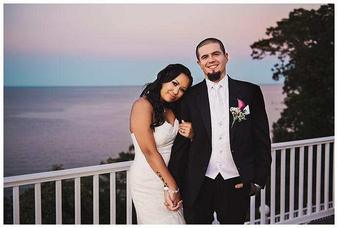 Waterview Wedding Long Island pink sunset