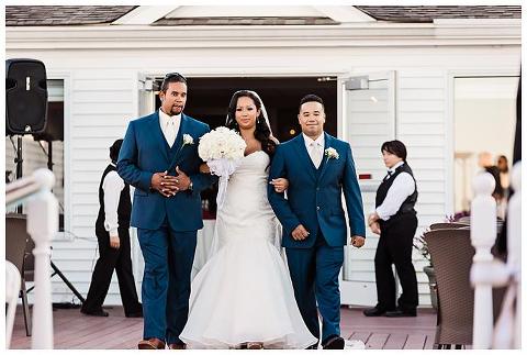Waterview Wedding Long Island bride and brothers
