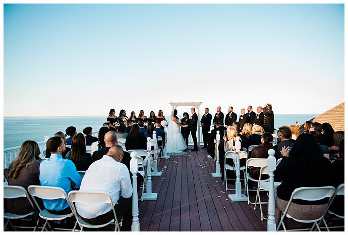 Waterview Wedding Long Island ceremony with a view
