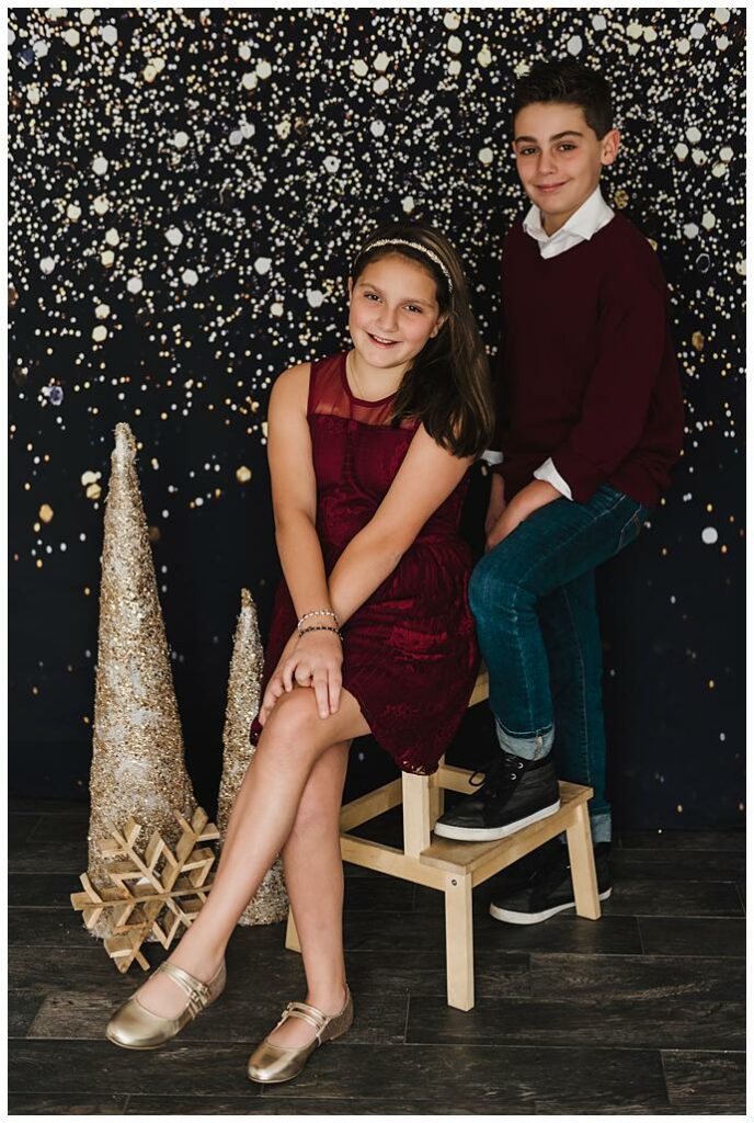 Christmas Card Holiday Mini adorable brother and sister 