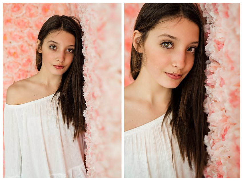 Long Island Teen Photos flower wall