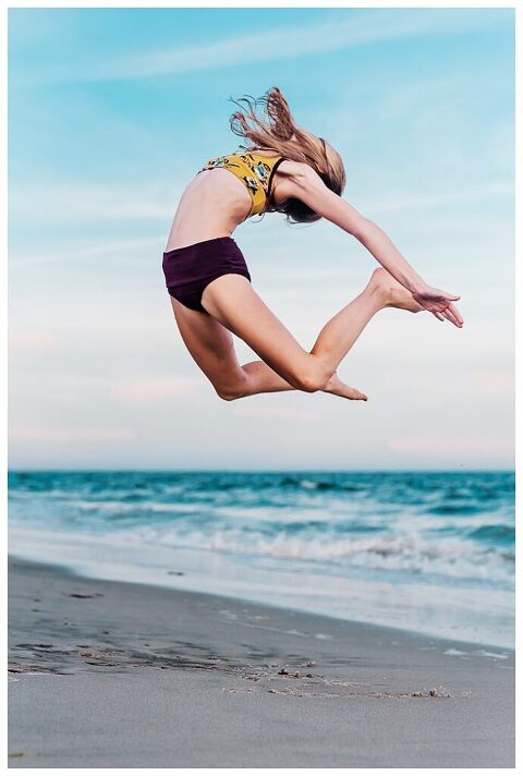 Long Island Teen Dance Photos jump on the beach