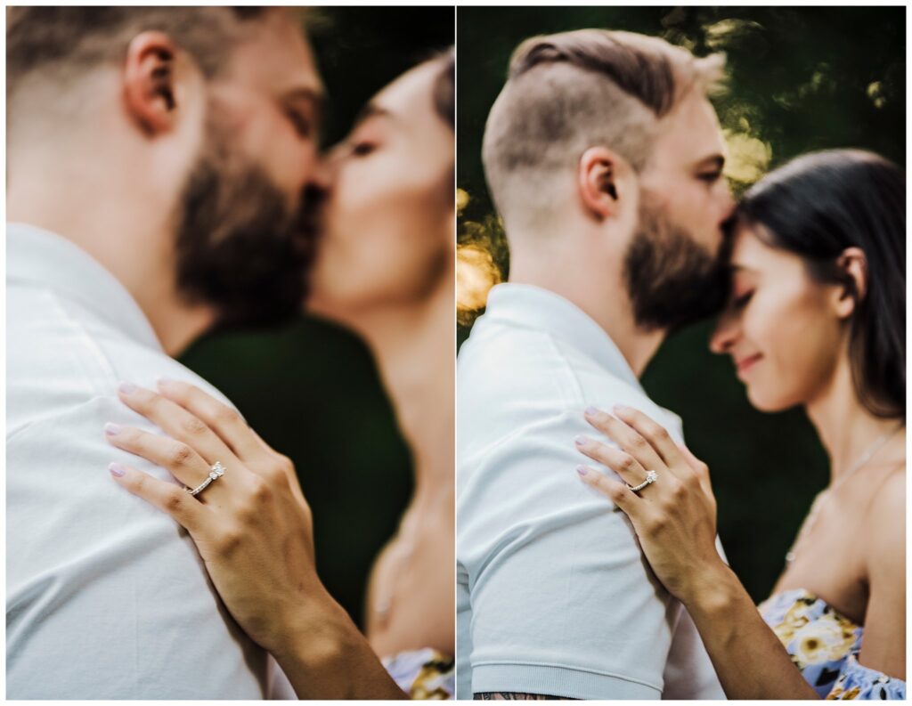 Boulder Denver Romantic Engagement forehead kiss