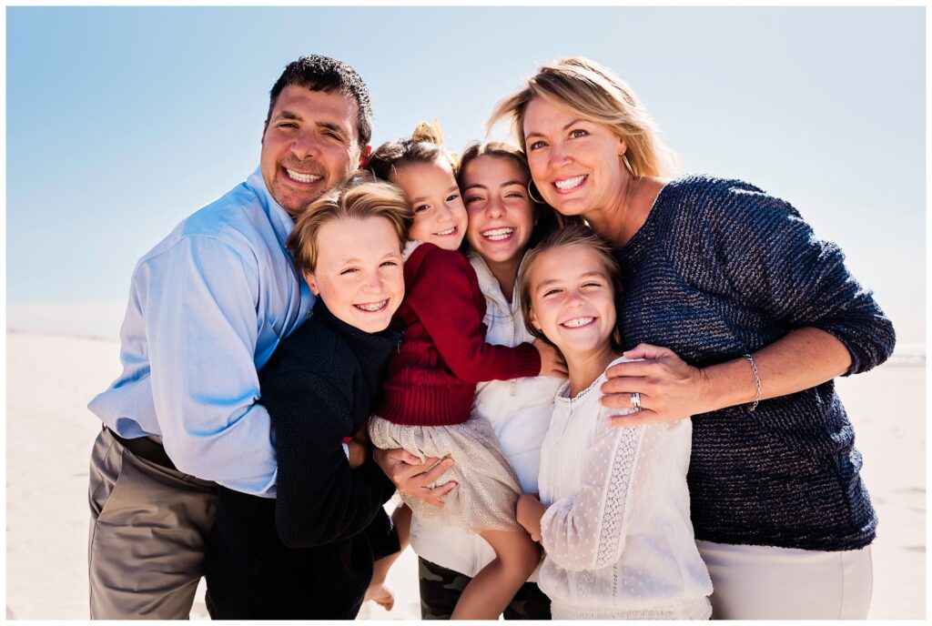 Long Island Beach Family Photos family hug