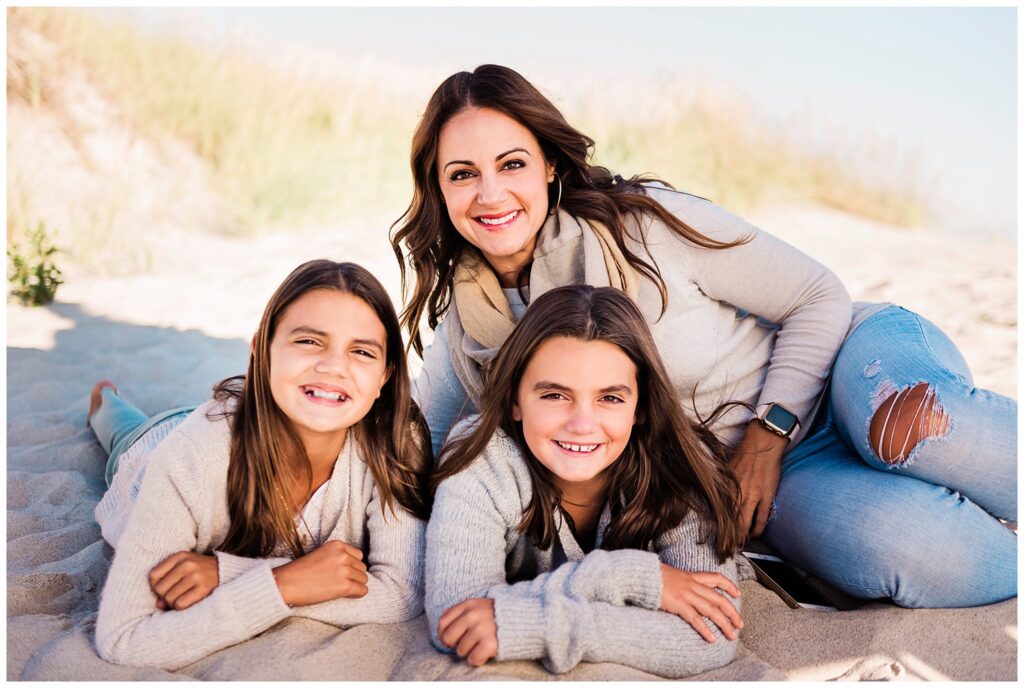 Long Island Beach Family Photos mom and her girls