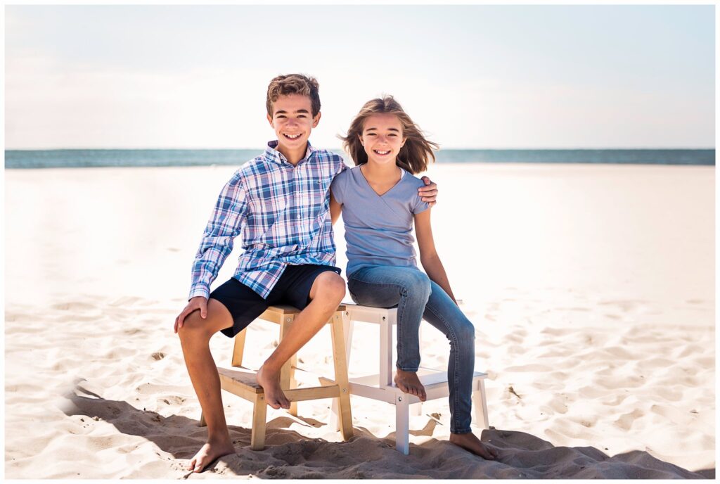 Long Island Beach Family Photos brother and sister