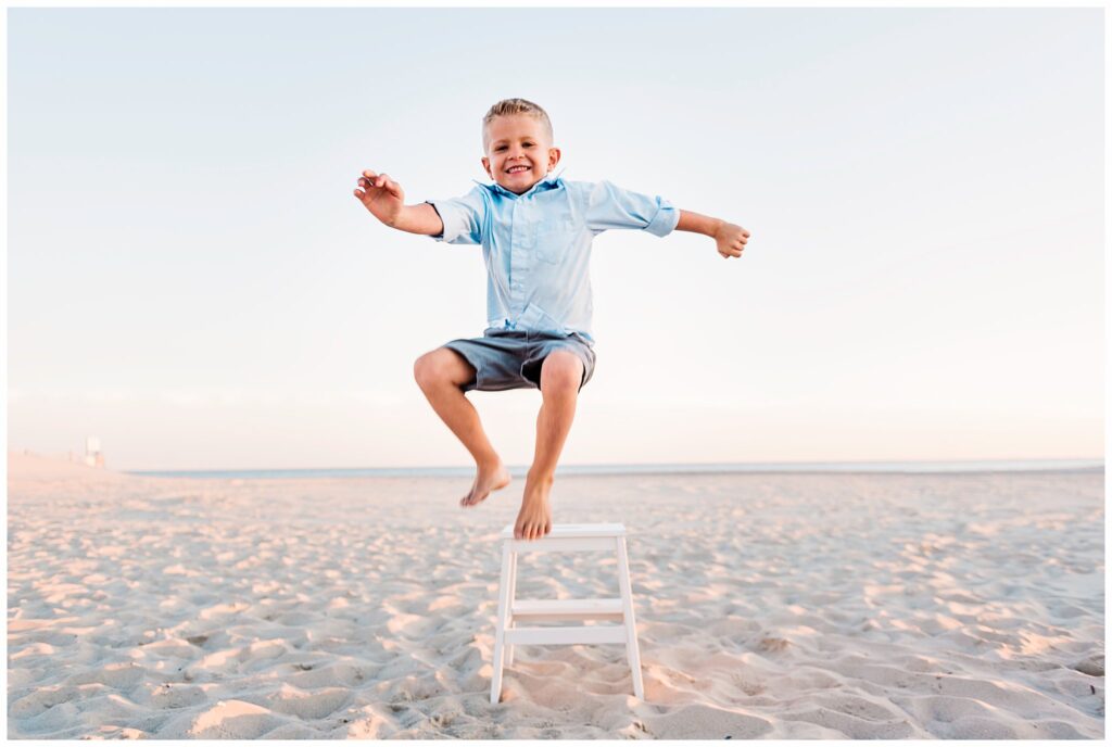 Long Island Beach Family Photos jumping